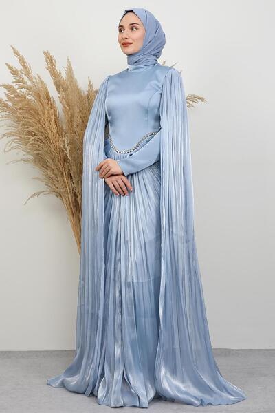 GİYZAMİLA Armin Yoryo Evening Dress Baby Blue