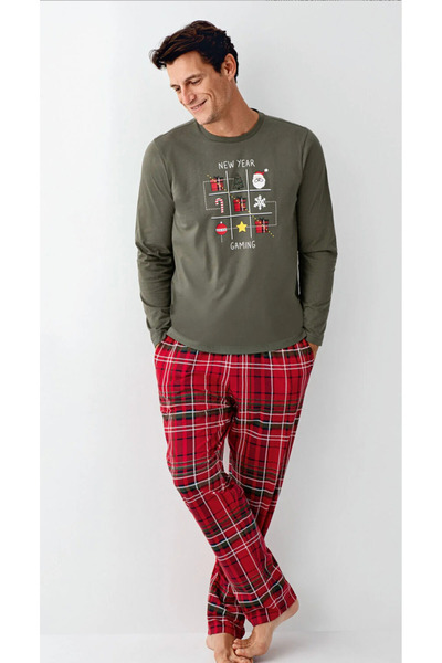 Arnetta Men's Premium 100% Cotton New Year/Christmas Pajama Set