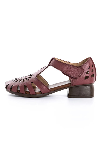 advancer Women's Casual Shoes Made of Genuine Leather 631 Burgundy