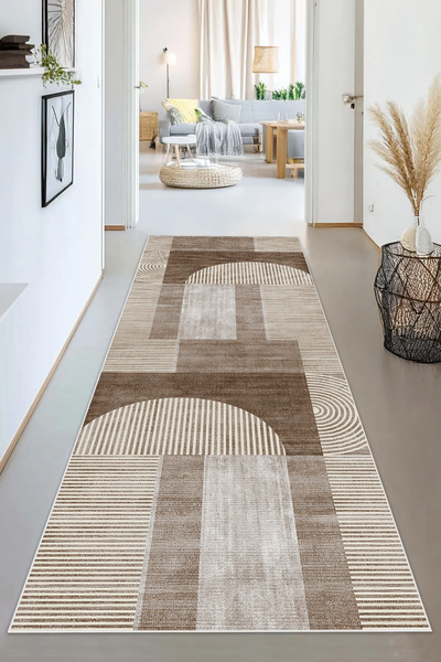 GECE HOME DİJİTAL BASKILI Kaymaz Taban Yıkanabilir Modern Mutfak Halısı Salon...