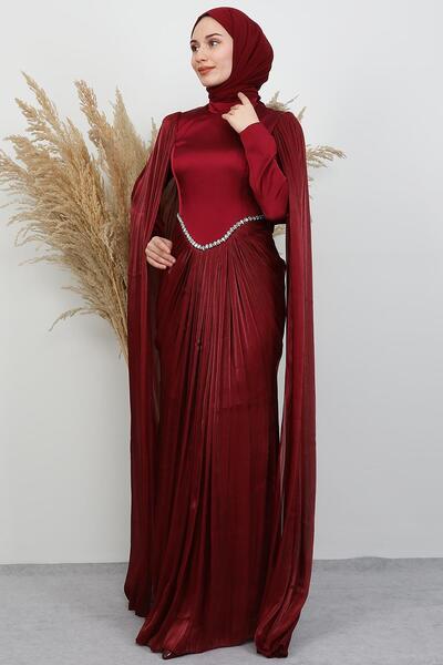 GİYZAMİLA Armin Yoryo Evening Dress Burgundy