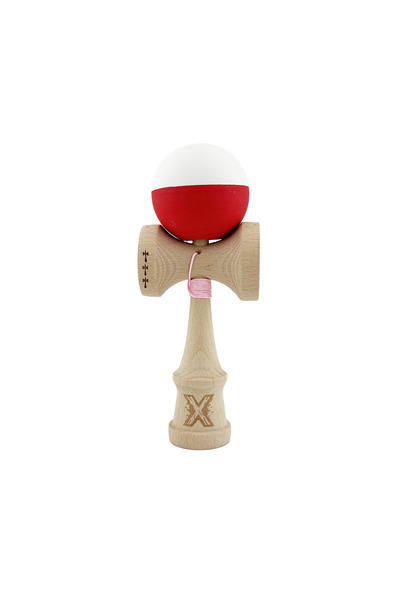 Berbis Kendama X Originala, Model Alb / Rosu, Profesionala, Cupe Mari, Rubber...