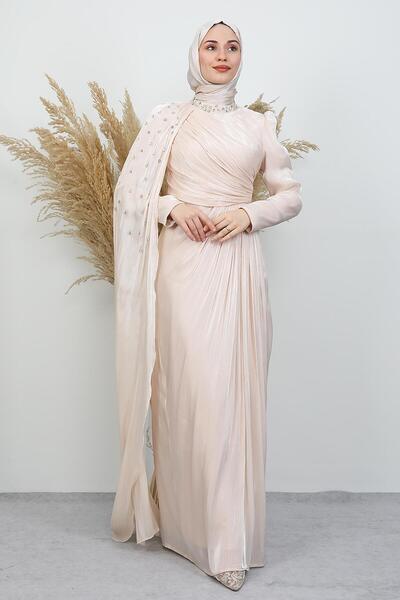 GİYZAMİLA İlkin Yoryo Evening Dress Gold