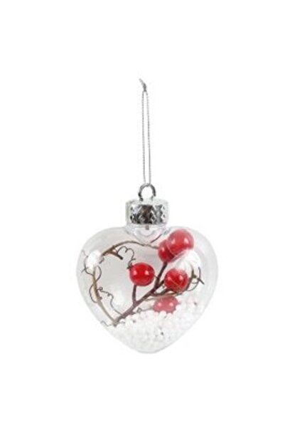 SHOPIENS Christmas bauble, white + red + green, SYDD-0330, 8 cm, plastic, round