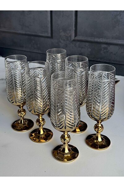 ROSSEV Manolya Leafy Gold 6-Pack Coffee Side Water Glass (180ml)