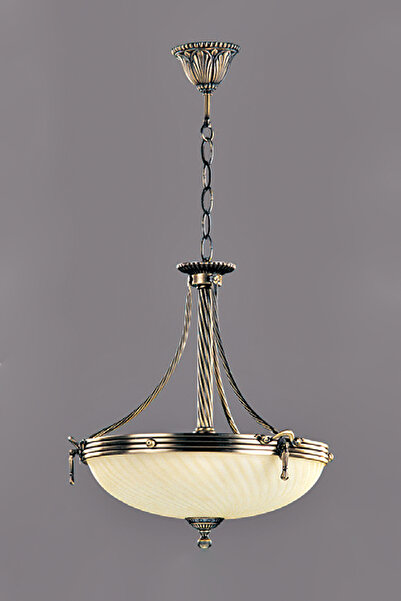 Avize çarşısı Omega Tekli Ananas Renkli Cam Başlıklı, Eskitme Antik Renk Meta...