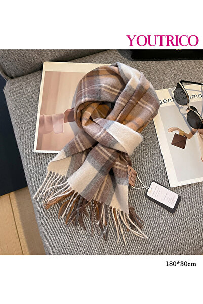 Youtrico وشاح منقوش من الصوف بنسبة 100% - غطاء شتوي دافئ للرجال والنساء، مقاس...
