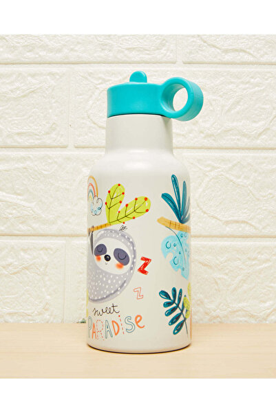 REDTAG White Printed Double Wall Vacuum Water Bottle