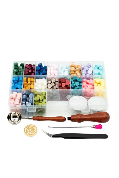 ARTIZAAR Kit de turnare a sigiliilor de ceară – Set cadou, Ștampilă „Cu dragoste”, 760 de mărgele de ceară, Set de sigilii de ceară