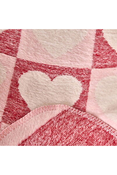 Evidea Soft Amour Pamuklu Tv Battaniyesi - Pembe / Kırmızı - 130x170 cm