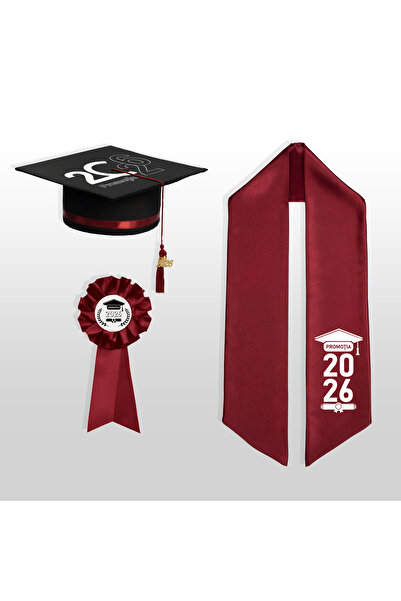 Toca Absolvire Graduation Set Cap, Scarf and Bow, Personalized 2026, Ceremony, End of Year, High School, College