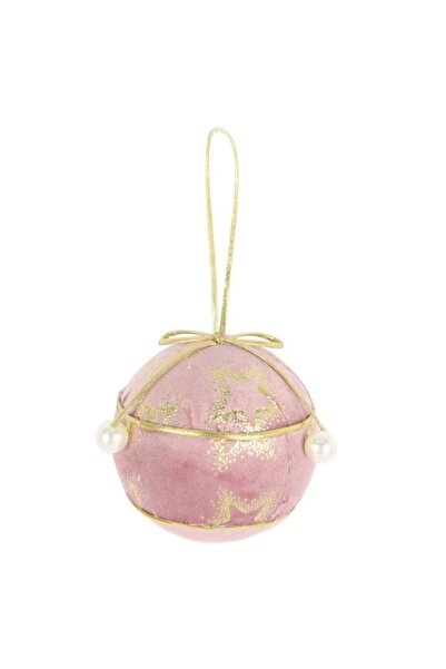 SHOPIENS Glob de Crăciun, roz și auriu, HSDA85326-1, 7,8 cm, spumă, rotund