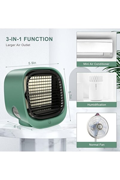 HALAMODO 4-in-1 Portable Air Conditioner Fan, Upgraded Personal Space Air Cooler, Mini Evaporative Cooler Fan