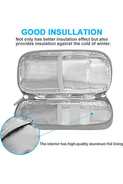 DMYRDH Insulin Cooler Travel Case Diabetic Bag Insulin Cooling Bag Insulated Supply Organizer with Ice Pack