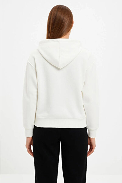 MODA Mdb Oversized Hooded Weatshirt Hoodie 3 Thread Ş Fleece-Lined Cotton Fabric, Comfortable with Printed Zipper on the Front