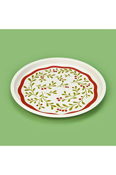 Sarkap Kokina Metal Tepsi - Bej / Renkli