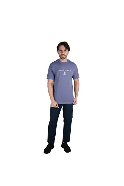 Giordano Men's Cotton Signature Print Slim Fit Tee