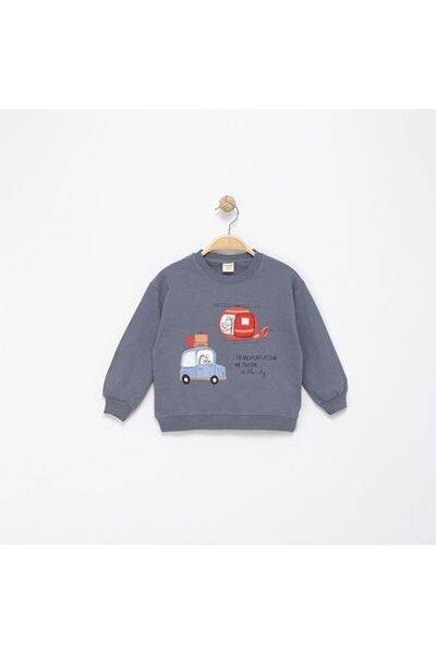 Divonette Transportation Time Printed Kids Sweatshirt