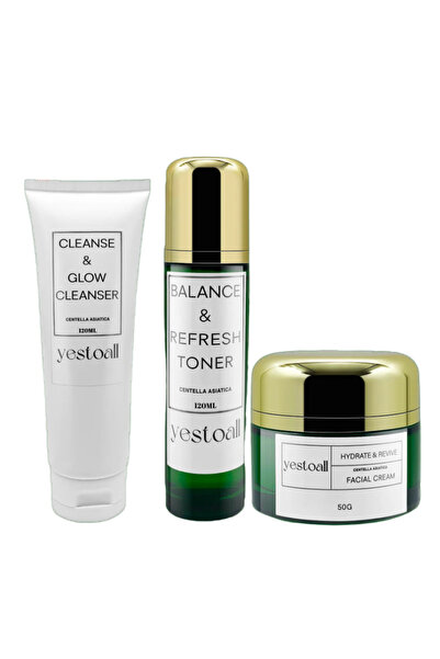 yestoall Demachiant Cleanse & Glow + Toner Balance & Refresh + Cremă facială ...