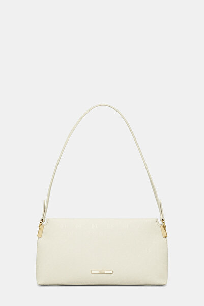 Vakko Cream Monogram Bag