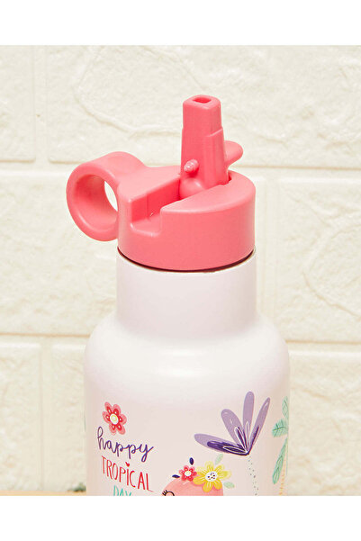 REDTAG White Printed Double Wall Vacuum Water Bottle