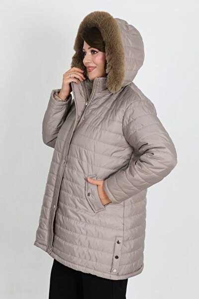 By Alba Collection Γυναικείο παλτό από μαλλί βιζόν, σγουρό και φουσκωτό