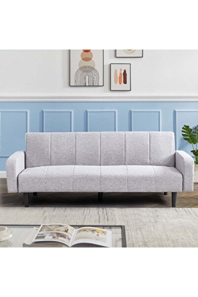 Home Box Rome 3-Seater Fabric Sofa Bed with Side Pocket 80 x 78 x 206 cm