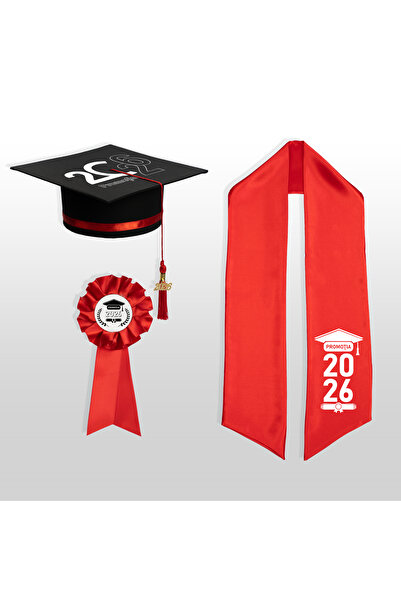 Toca Absolvire Graduation Set Cap, Scarf and Bow, Personalized 2026, Ceremony, End of Year, High School, College