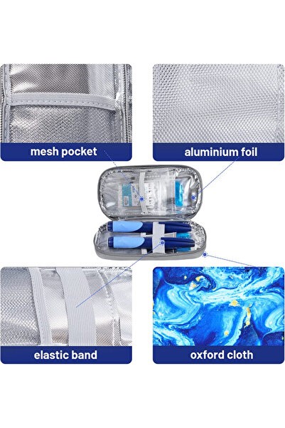 DMYRDH Insulin Cooler Travel Case Diabetic Bag Insulin Cooling Bag Insulated Supply Organizer with Ice Pack