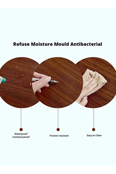 Generic Self-Adhesive Wood Grain Wall Trim Skirting Line Border Stickers Waist Wallpaper 10m*10cm