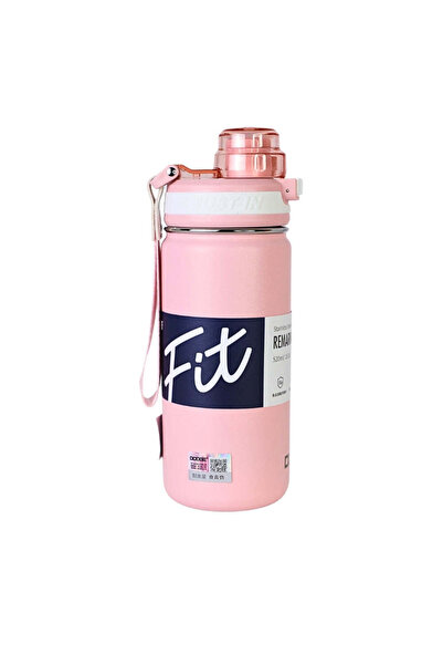 SAFECARE Sticlă de apă, 520 ml, mesaj „FIT”, roz