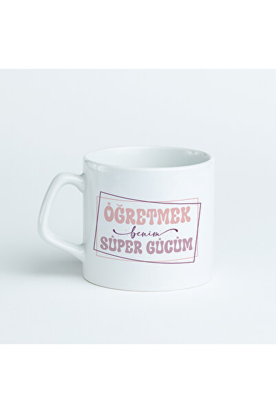 Hediyesepeti Gift for Teacher Superpower Themed Coffee Cup