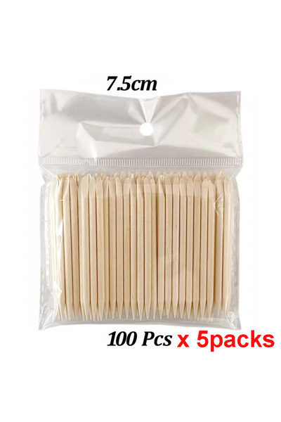 Choice11 ٥ عبوات - ٧٥ مم، ١٠٠ قطعة/٥٠٠ قطعة، أعواد دفع الجلد الميت الخشبية، ٦...