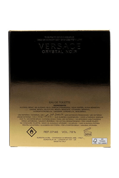 Versace Versace Crystal Noir by Versace, Eau de Toilette Spray 3 oz for Women