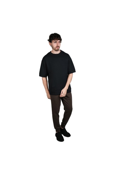 Giordano Men's Oversized Jacquard Texture Crew Neck SoronaTee