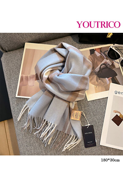 Youtrico وشاح منقوش من الصوف بنسبة 100% - غطاء شتوي دافئ للرجال والنساء، مقاس...