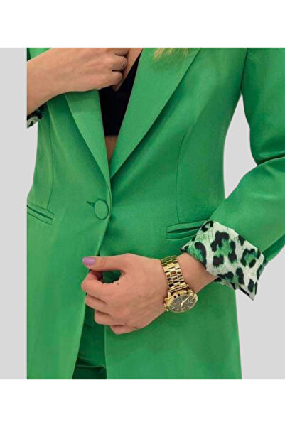 MQ Women's formal long-sleeved jacket with a patterned trim