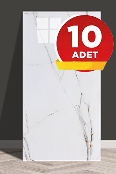Bien Home 10 Adet, Yeni, Beyaz, 30x60 Cm Beyaz Krem Mermer Desenli Kendinden ...
