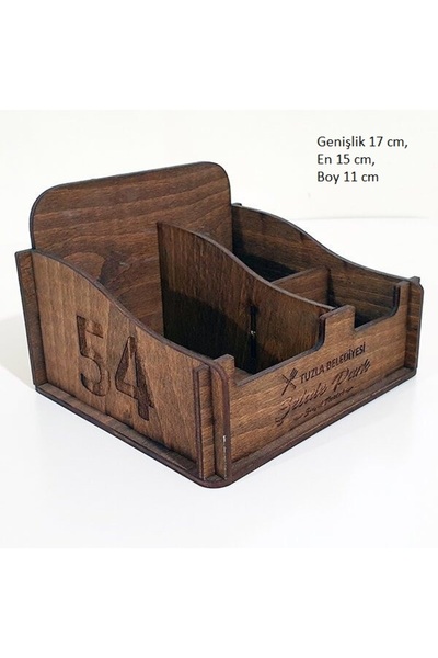 Kalıp Vitrini Tuzluk Kürdanlık Ahşap Cafe Tarz