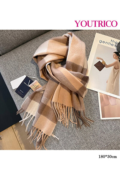 Youtrico وشاح منقوش من الصوف بنسبة 100% - غطاء شتوي دافئ للرجال والنساء، مقاس...