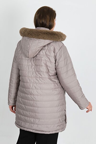 By Alba Collection Γυναικείο παλτό από μαλλί βιζόν, σγουρό και φουσκωτό