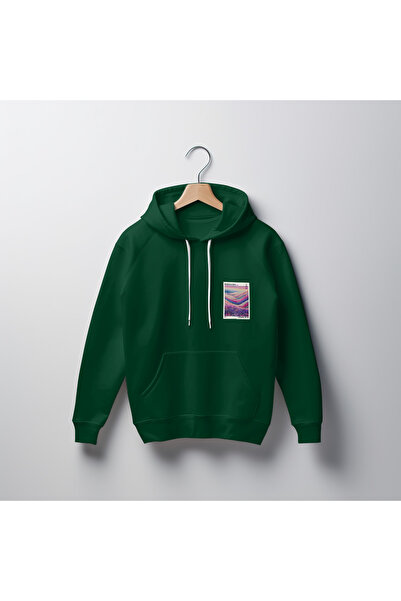 Dad&Children سويت شيرت لافندر مطبوع للجنسين ذو مقاس قياسي بغطاء رأس مبطن بالص...