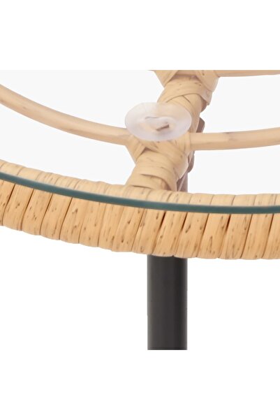 vidaxl Dining Table Ø55 cm Tempered Glass and Steel