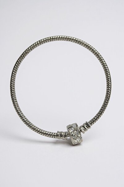 TAKIŞTIR Silver Color Stone Detailed Bracelet