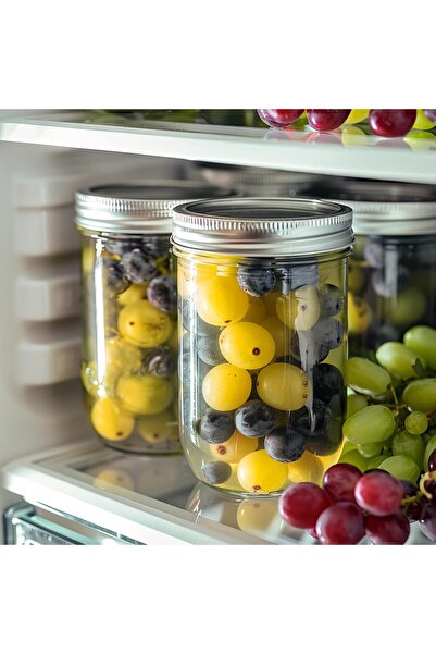 Home Zone 8 oz Small Mason Jars - Pack of 6, Regular Mouth with Lids & Sealing Bands