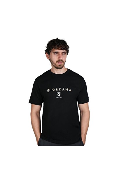 Giordano Men's Cotton Signature Print Slim Fit Tee