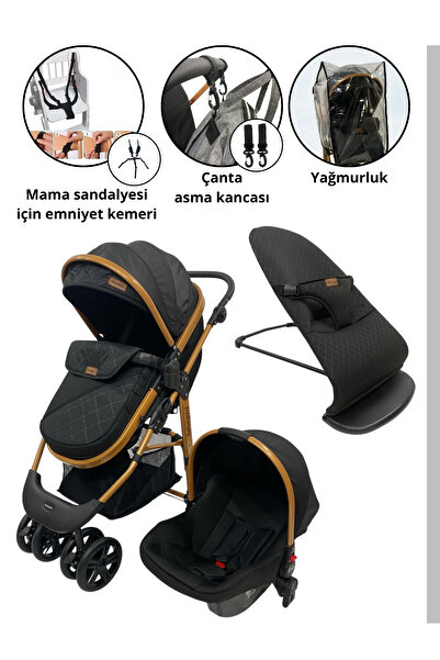 BEBEGOLD Travel Sistem Bebek Arabası / Ana Kucağı / Yağmurluk Set