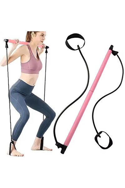 EHOME مجموعة بار بيلاتيس مع أشرطة مقاومة، معدات رياضية منزلية متعددة الوظائف ...