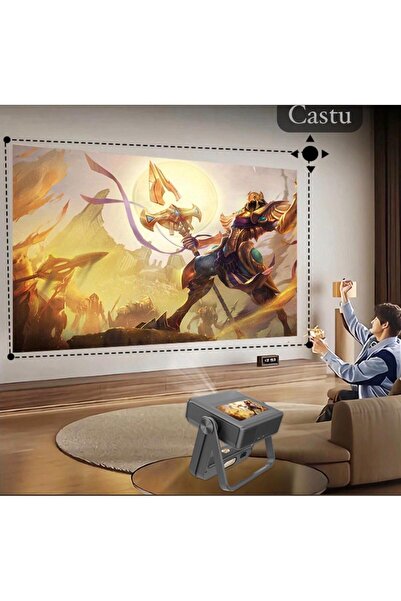 CATSU A3 TABLETLİ Taşınabilir 4K Destekli 1080P Android Sistemli Sinema Proje...