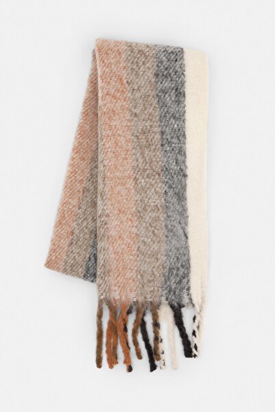 Pull & Bear Striped soft touch scarf with fringing